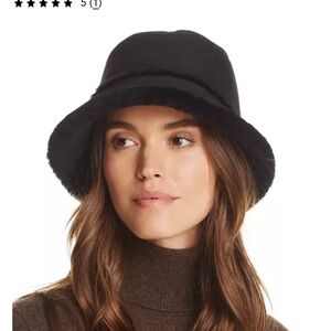 UGG Genuine Shearling & Sheepskin Bucket Hat L/XL
